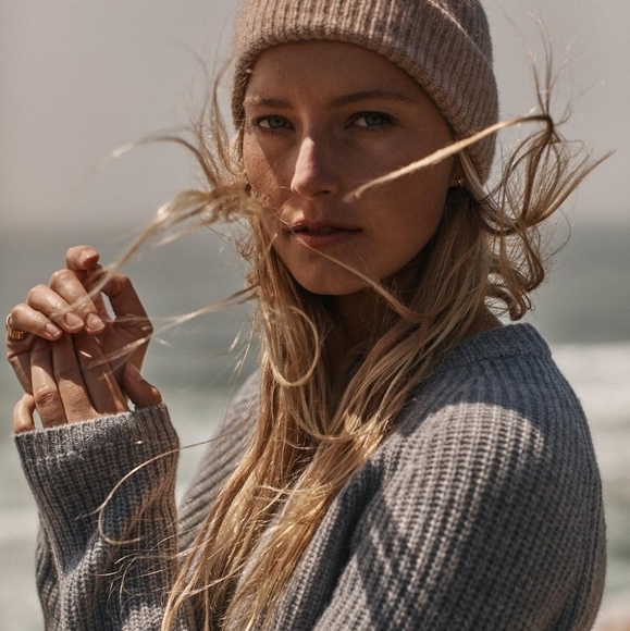 Quince Sweaters - Quince Mongolian Cashmere Fisherman Crewneck Sweater, Heather Gray (S)